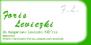 foris leviczki business card